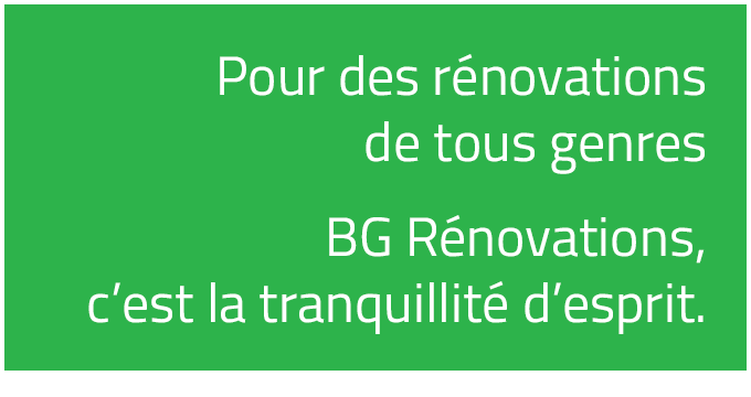 BG - Rénovations Cuisine Salle de bain Patio Escalier Revêtements Lévis Québec